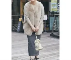 新品タグ付き　リバーシブルフェイクファージレ