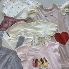 夏服まとめ売りTシャツ 、ワンピース、110cm 、女の子、プリンセス柄、