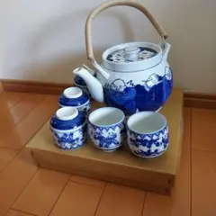 大型急須と湯呑み5個セット