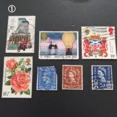 使用済み切手「五カ国」ビンテージ２２枚