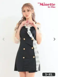 Tika ブラックナイトドレス S オフショル韓国