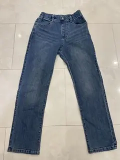 devirock 140センチ デニム ブルー ストレートパンツ ゴムウエスト