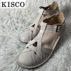 極美品 KISCO キスコ アンクルベルトカジュアルサンダル 39 24.5㎝