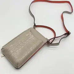 A938 美品 モーダプリンチペ 3way クロコ型押し スマホショルダー