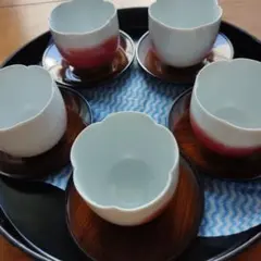 梅の花びら型 湯飲み 5個セット