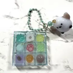 7893☆ シマエナガ　チャーム　ボールチェーン　ハンドメイド　レジン
