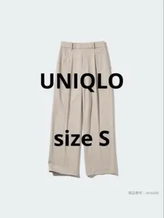 UNIQLOタックワイドパンツS beige