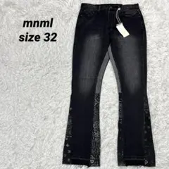 未使用✨ミニマル mnml フレアデニム 32 ブラック ウォッシュバンダナ柄
