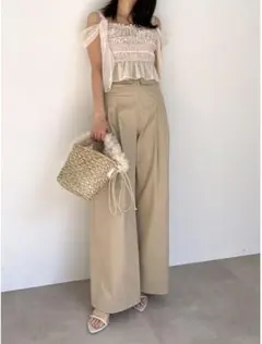 【新品タグ付き】snidel ハイウエスト ワイドパンツ