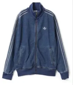 完売品 NiziUミイヒ着用モデル adidas ハーフジップデニムトップ