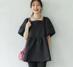 値下げcoca コカ　エンボス　スクエアネック　ブラウス　半袖　マタニティー