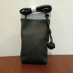 黒 レザー スマホショルダーバッグ　ポシェット