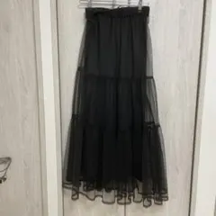 ❤️お値下げクラシカルエルフ　チュールティアードロングスカート　ブラック