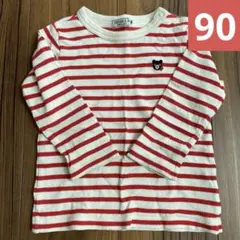 ダブルビー　ミキハウス　ボーダー　ロンT 赤　90 男の子　女の子　記名なし
