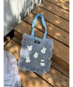MIIA miffy ギンガムメッシュトート ミッフィートートバッグ メッシュ