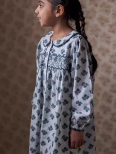 little cotton clothes 花柄 ワンピース 7-8y
