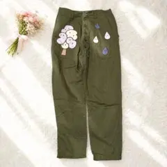 【Ne-net】しずく・木モチーフ コットンリネン ベイカーサルエルパンツのサムネイル