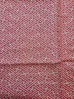 和柄ハギレ　伝統紋様（エンジ）