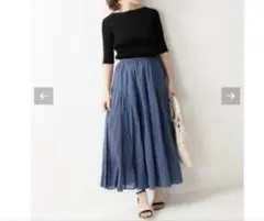 イエナ　コットンボイルギャザーパネルスカートのサムネイル