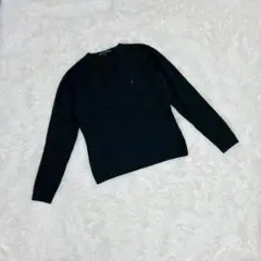 【ラルフローレン／Ralph Lauren】ウールVネックニット F 黒