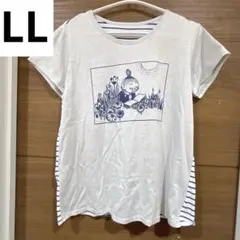 シロップ ムーミン リトルミイ ボーダー Tシャツ LL 白 青のサムネイル