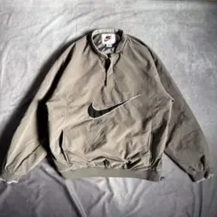 90s ナイキ ビッグロゴナイロンプルオーバー ヘンリーネック USA製 L
