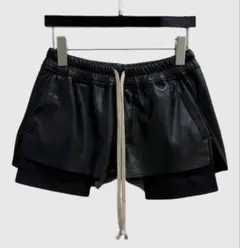 韓国海苔 様専用 RICK OWENS レザーショーツ風 ショートパンツ S