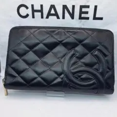 大型　CHANEL　カンボンライ　オーガナイザー　ブラック　長財布　財布