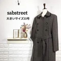 sabstreet★　ロングコート　ツイード風　大きいサイズ15号　アウターのサムネイル