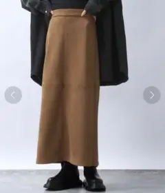 JEANASIS リバーシブルナロースカート　スエード調素材　スリット入り