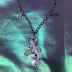 音符モチーフ ネックレス 星型チャーム付き ウィッシュコア 平成女児