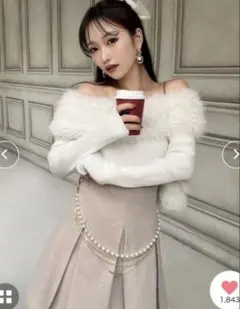 オフショルニットトップス