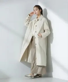 ナノ・ユニバース　撥水ステンカラーコート　ベージュ