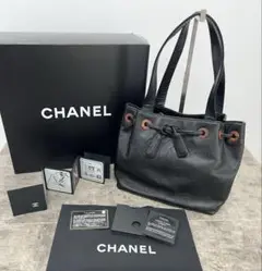 CHANEL シャネルココマーク ブラック レザートートバッグ べっ甲ハンドル CHANEL シャネル オールド トートバッグ べっ甲柄取手 レザー