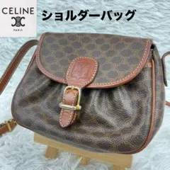 CELINE マカダム スエード ワンショルダー ピンクベージュ ゴールド 