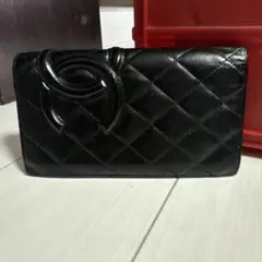 正規品　シャネル CHANEL 長財布 カンボンライン 二つ折り ラムスキン