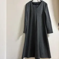 23区 グレー Vネック ワンピース 36