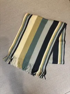 ストライプ マフラー フリンジ付き