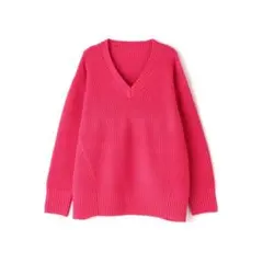 新品タグ付き！エヌナチュラルビューティーベーシック　Vネック畦ニット　ピンク