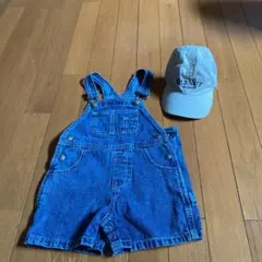 オーバーオール サロペット デニムとキャップセット