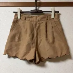 【美品】ブラウン スカラップヘム ショートパンツ　SHAKE SHAKE 茶色のサムネイル