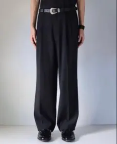 ツ*ー様 ＜H＞ ウール ツイスト カルゼ ワイド テーパード パンツ