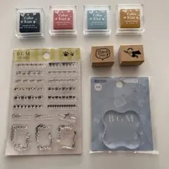 BGM スタンプセット インクパッド4個付き