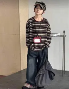 SHEIN キッズ　カジュアルボーダーロンT 9Y 新品未使用