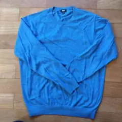 UNIQLO セーター 長袖 L メンズ 薄手 ブルー
