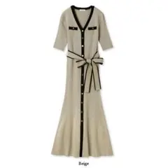 フレイアイディー バイカラーリブニットワンピース 00 ベージュ