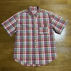 ミキハウス メンズ半袖チェックシャツ Lサイズのサムネイル