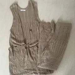 AMERICAN HOLIC ベージュ ニットベスト ニットズボン