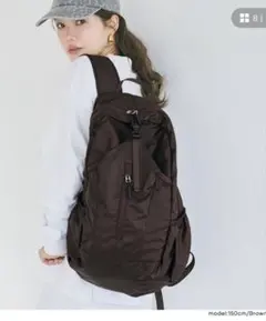新品】coca コカ ポケッタブル縦ファスナーバックパック ブラウン 