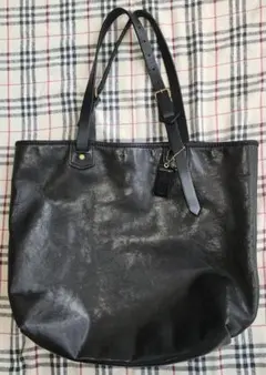 COACH ブラックレザー トートバッグ